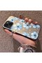 iPhone 14-Compatible Silicone Edge-Reinforced Back Case with Floral Print—Romantic Couple Phone Case - 2