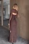 Brown Dress with Lace Bolero - 3435 - 6