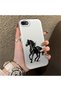 iPhone 8-Compatible Silicone Hard-Edge Back Case with Patterned "Lovers" Design Phone Case - 3