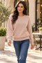 Women's Long-Sleeve Crew-Neck Basic Knit Blouse - New Season: Minimalist Elegance and Timeless Chic - 7