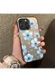 iPhone 16 Pro Compatible Silicone Edge-to-Edge Hard Back Case with Floral Print—Romantic Couple Phone Case - 3