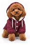 Small Breed Hooded Fur-Trimmed Dog Coat, BURGUNDY – Winter, Windproof, Stylish Dog Outfit