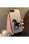 iPhone 7 Plus Compatible Silicone Hard-Edge Back Case with Patterned "Lovers" Design Phone Case - 3