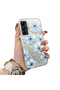 Samsung Galaxy A05S Compatible Silicone Hard-Edge Back Case with Floral Print—Romantic Couple Phone Case