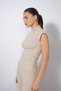 PREMIUM SOFT-TEXTURED MOCK NECK T-SHIRT, BEIGE - 2