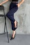 Women's Narrow Leg Pleated Carrot Pants with Belt (Included) Made of Transitional Fabric - 4
