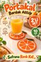 Orange-Patterned Coaster Set of 2, 10 cm, with Orange Fruit Design—Decorative Coasters for Tables and Side Tables