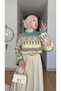 Interest Model: Short Knit Sweater with a Zigzag Patterned Design - 6