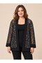 Elegant Women's Mesh and Sequin-Embellished Oversized Chic Evening Cardigan in Plus Sizes
