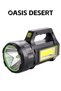 Solar Flashlight Double Light Source Red Usb Multi-Function Cob Emergency Warning Searc