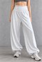 Women's Gray Modal Oversized Sweatpants with Elasticated Hem and Rolled Hem - 6