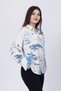 Women's Summer Blue Patterned Shirt with Wide Cuffs 70011 - 4