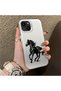 iPhone 15 Plus Compatible Silicone Hard-Edge Back Case with Patterned "Lovers" Design Phone Case - 3