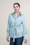 Women's Summer Mint TENCEL™ Long-Sleeved Trendy Shirt with Belted Waist 70062 - 3