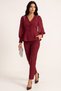 Pearl Embellished Peplum Blouse and Pants Set |   Premium White & Black Special Series 35026 - 6