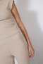 PREMIUM SOFT-TEXTURED ELASTIC-WAIST FLARE PANTS, BEIGE - 2