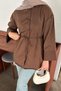 Tie-Detail Suede Shirt, Soft Brown - 3
