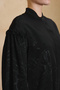 Black Paneled Shirt with Lace Trim - 4