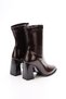 Women's Thick Heel, Pointed Toe, Zip-Up Stretch Boots - 4