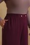 Burgundy Elastic-Waist Pants-Skirt - 6