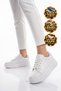 White Women's Casual Shoes: Lace-Up, Thick Sole, Comfortable, Stylish Sneakers, Code 419 - 3
