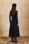 Black Pleated Skirt with Sleeve Detail - 6