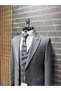 Classics Men's Slim Fit 6-Drop Pointed-Collar Vest Set Filafil Double-Slit Suit - 2