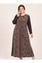 Elegant Women's TENCEL™-Cupra Fabric Maxi Dress embellished with stones and featuring a pattern, Plus Size