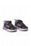 Black and Lilac Girls' Sneakers with Velcro Straps and Thick Soles, Sneakers 748 - 2