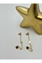 Eye-Detail Chain Dangle Steel Earrings
