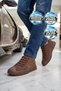 Men's Lace-Up Casual Walking Shoes with Memory Foam Sole in Brown Nubuck, Model 26K Vigor - 2