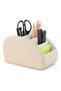 Leather Remote Control Holder - Large Remote Control Caddy - Desktop Organizer with 5 Compartm