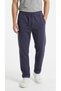 Men's Charcoal Grey Three-Stripe Brushed Inside Basic Sweatpants - 2
