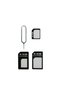 مجموعة محولات بطاقات SIM من Future 3Pack Nano Micro - مجموعة تحويل 4 في 1 قياسية مع صينية فولاذية لإخراج البطاقة - 3