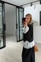 Lace-Detail Anthracite Draped-Sleeve Cardigan - 4