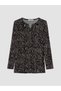 Lcw Grace Black Crew Neck Patterned Blouse - 5