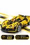 422-Piece Yellow Sports Car Building Set, 1:18 Scale, with Opening Doors and Rotating Steering Wheel, Ages 6+