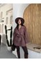 Windbreaker Detailed Buttoned Mid-Length Belted Plaid Trench Coat - 5