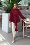 Burgundy Tunic with a Tie-Detail Belt