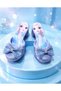 girls' high-heeled slippers with a purple bow detail - 2