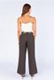 Women's Coffee-Colored Belted Double-Cuff Wool-Effect Pants - 5