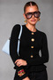 Crew Neck Knit Cardigan with Button Accents - 3