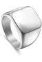 Amazing Solid Polished Stainless Steel Men Ring - Silver Size 9