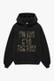 "Cold For You" Printed Oversized Unisex Black Hoodie