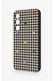 Samsung S23Fe Compatible Silicone Case with Heart-Shaped Plaid Pattern - 4