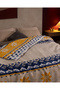 Riquier Single-Size Cotton Jacquard Blanket - Beige - 3