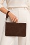 2-Piece Bag Set: Suede Briefcase, Clutch Bag, Wrist Strap, Lined Clutch Bag (2 Pieces) - 7
