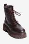 Women's Genuine Leather Zip-Up Boots with Thick Soles, Loras Brown - 3