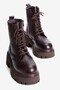 Women's Genuine Leather Zip-Up Boots with Thick Soles, Loras Brown