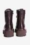 Women's Genuine Leather Zip-Up Boots with Thick Soles, Loras Brown - 5